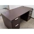 Espresso 60 x 30 Double Pedestal Straight Desk